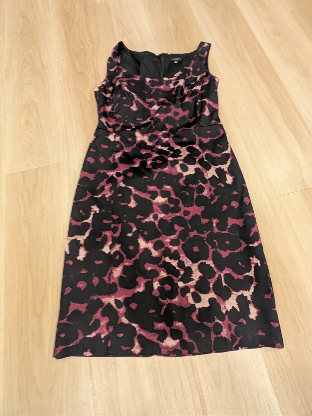 Ann Taylor Silk Blend Purple Cheetah Dress Size 6